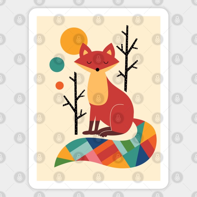 Rainbow Fox Magnet by AndyWestface